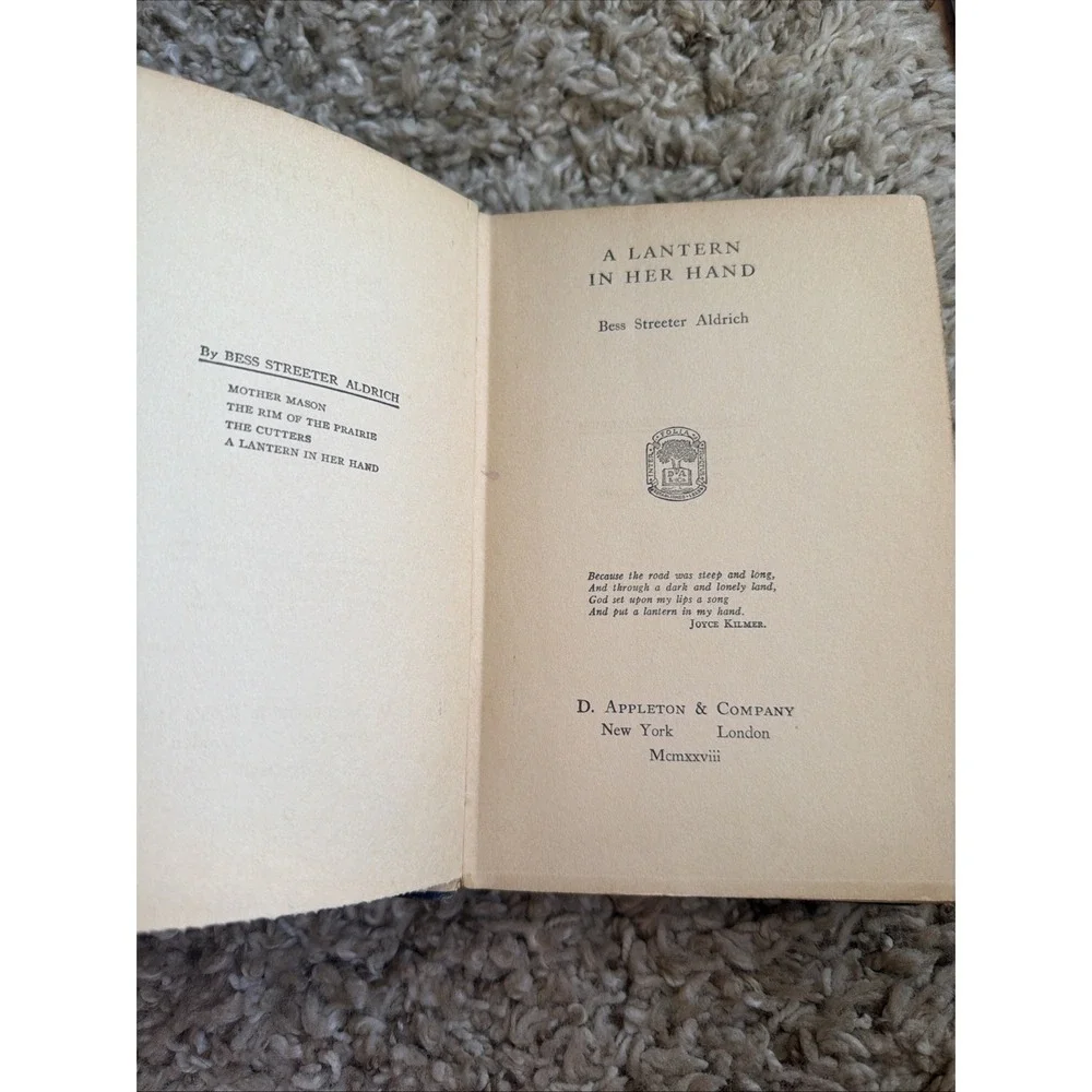 A Lantern in Her Hand by Bess Streeter Aldrich 1928 Grosset & Dunlap HC EUC